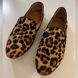 J.Crew Size 9 Leopard Calf Hair Loafers